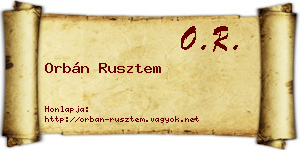 Orbán Rusztem névjegykártya